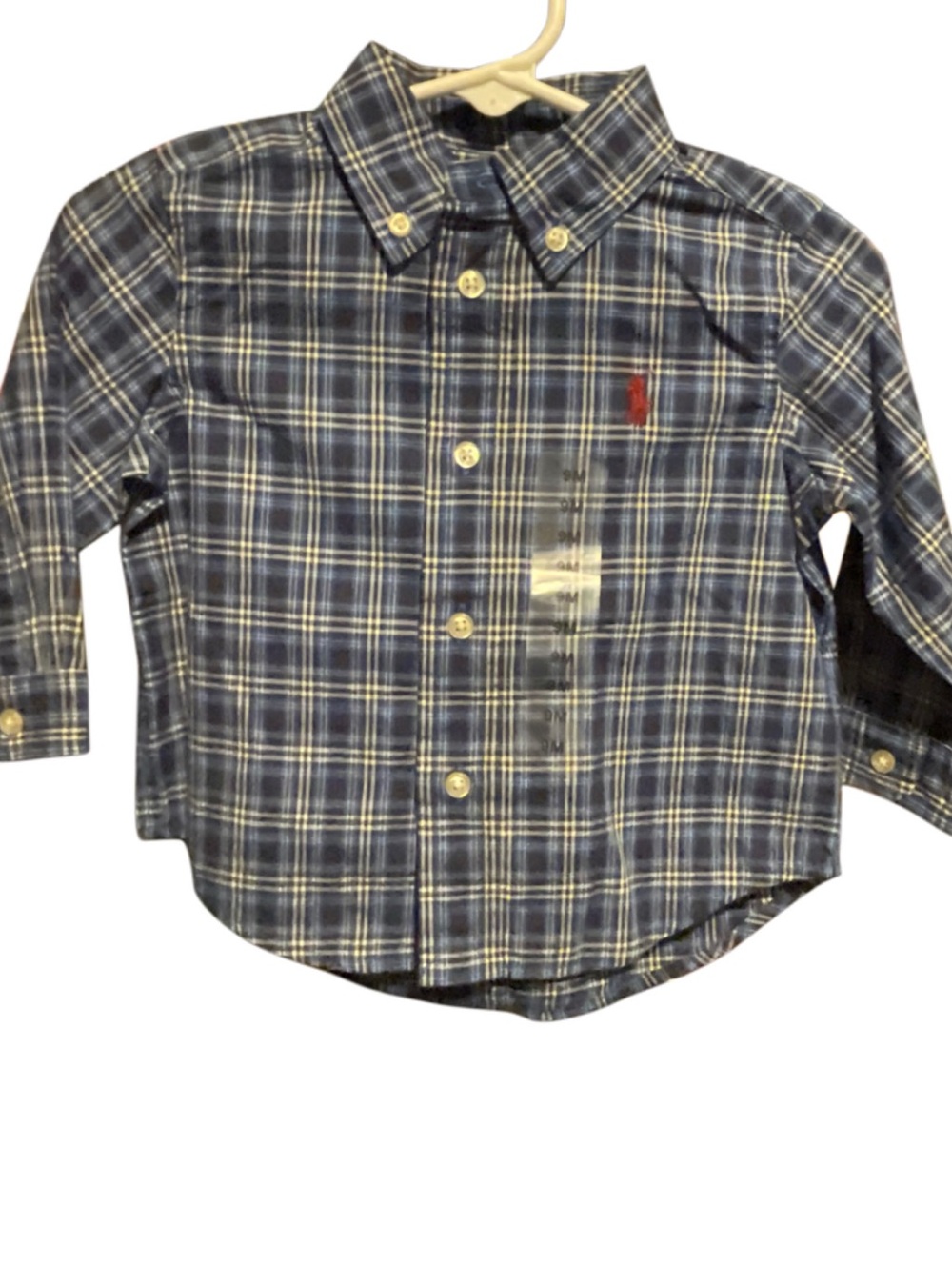 Polo by Ralph Lauren Navy and White Plaid Button-Down Shirt - 9mo